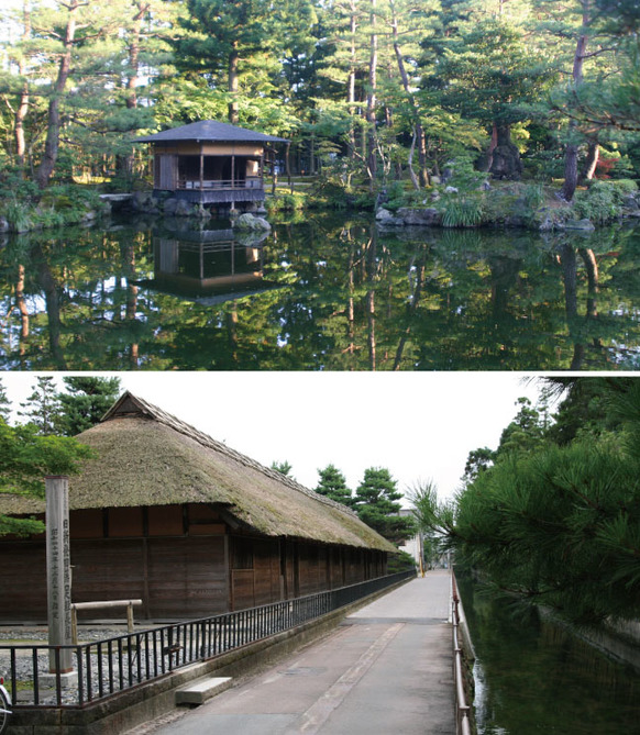 上：清水園、下：足軽長屋