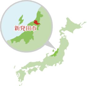 日本地図から見た新潟県新発田市の位置