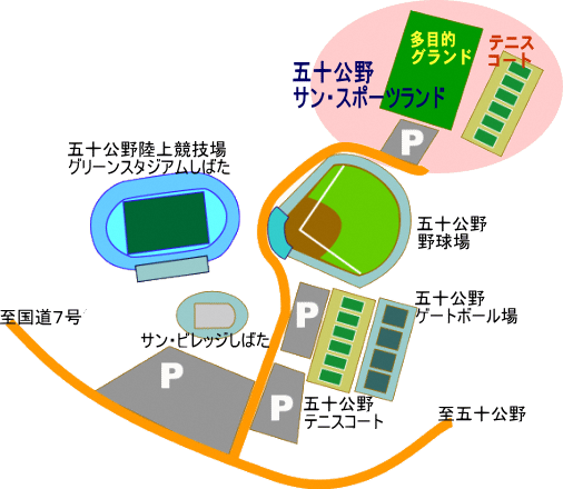 地図：サン・スポーツランドしばたのアクセスマップ