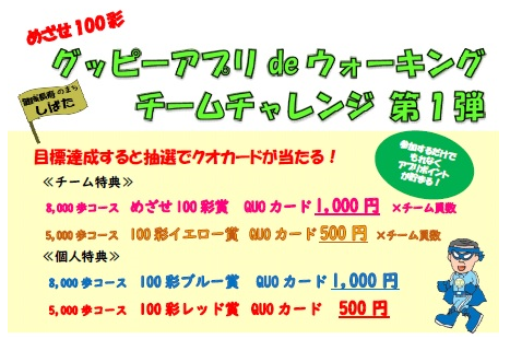ウォーキングチームチャレンジのチラシ