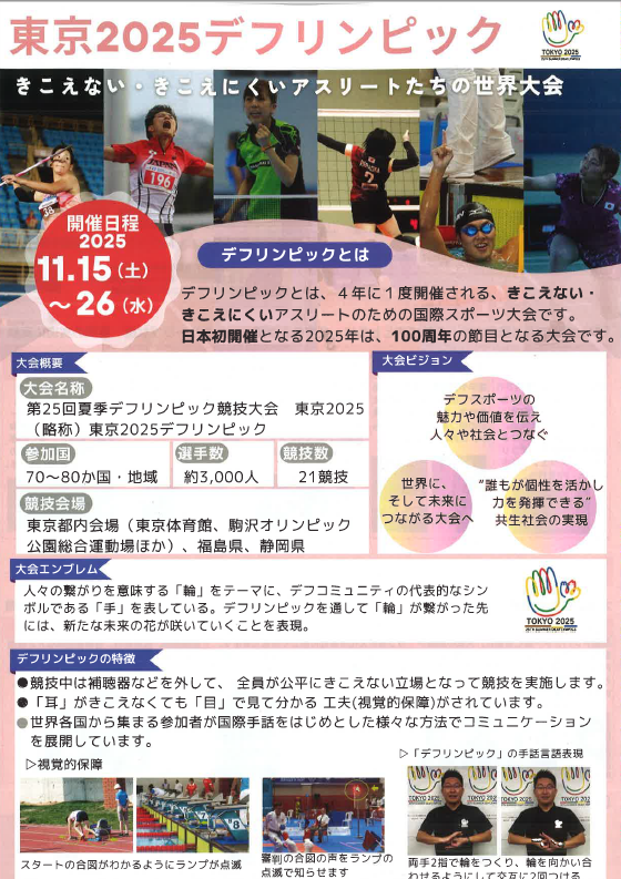 第25回夏季デフリンピック競技大会東京2025　パンプレット