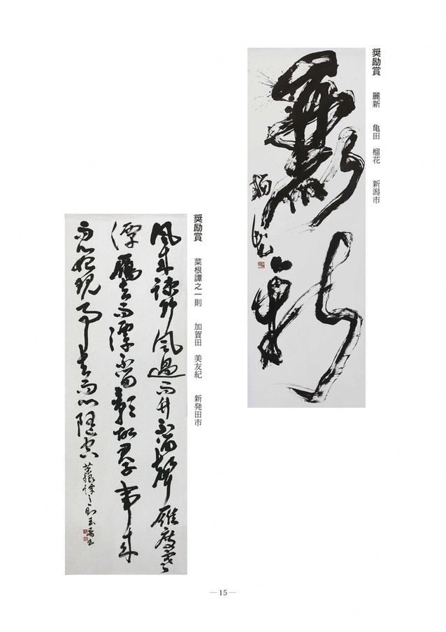 第54回書道受賞作品2