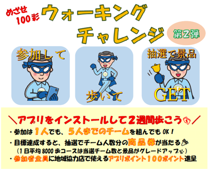 ウォーキングチームチャレンジのチラシ